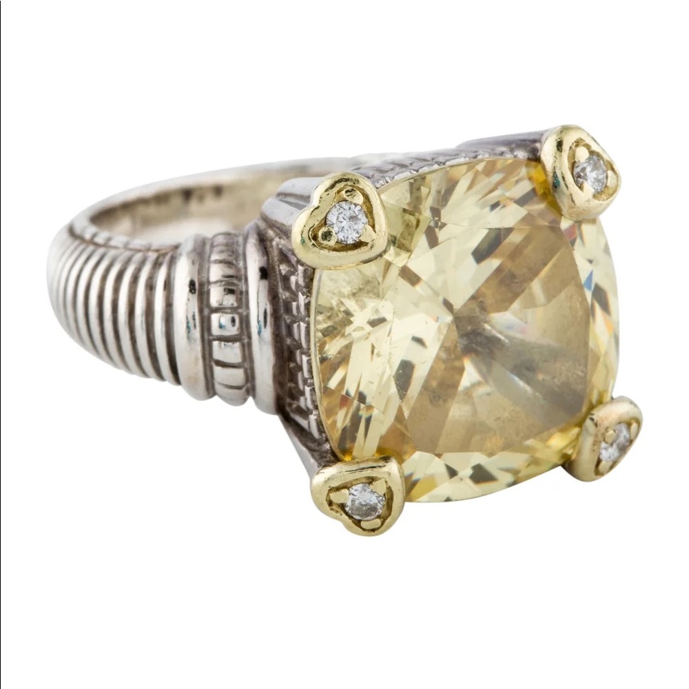 Judith Ripka Canary & Diamond Ring